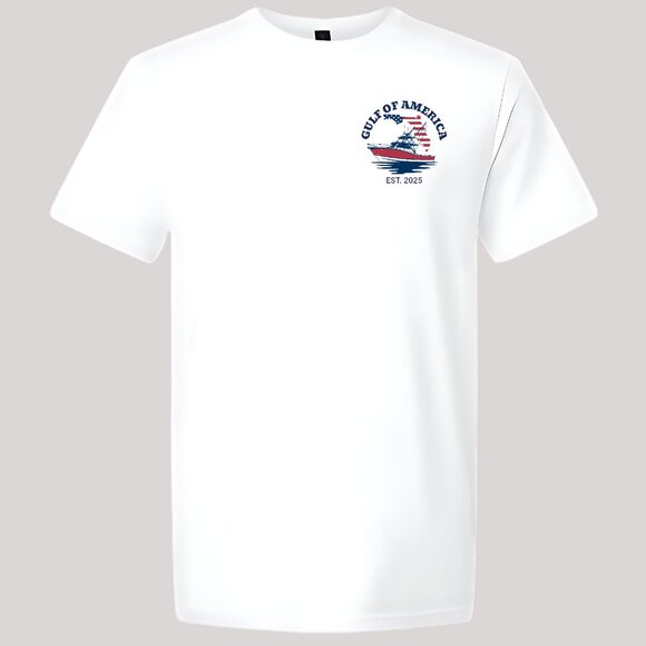 Gulf Of America T-shirt Offshore Fishing MAGA Political President Donald J. Trum - Picture 2 of 2